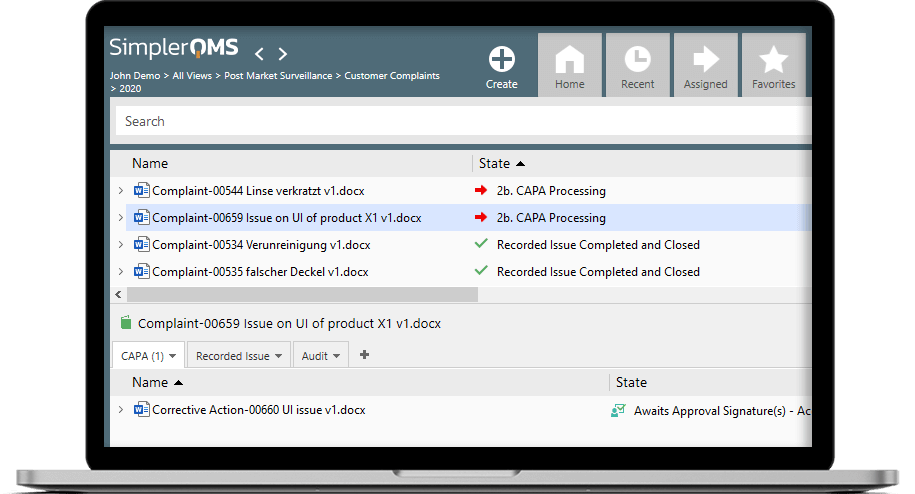 Complaint Management - SimplerQMS