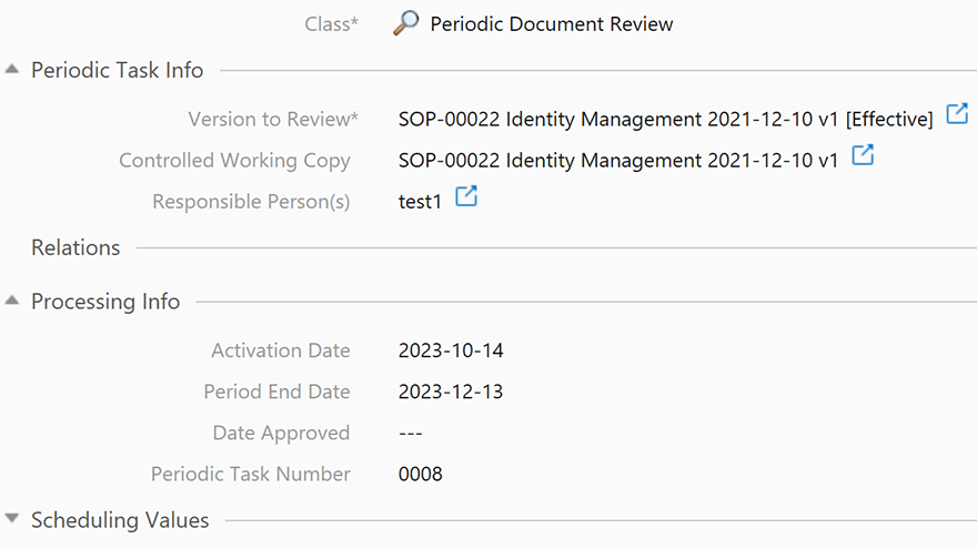 Periodic SOP Review Task Overview in SimplerQMS