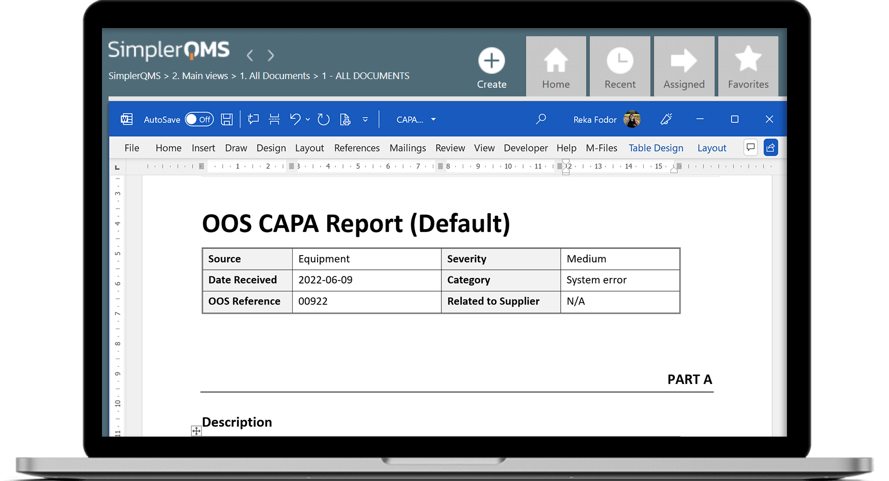 OOS CAPA Report in SimplerQMS