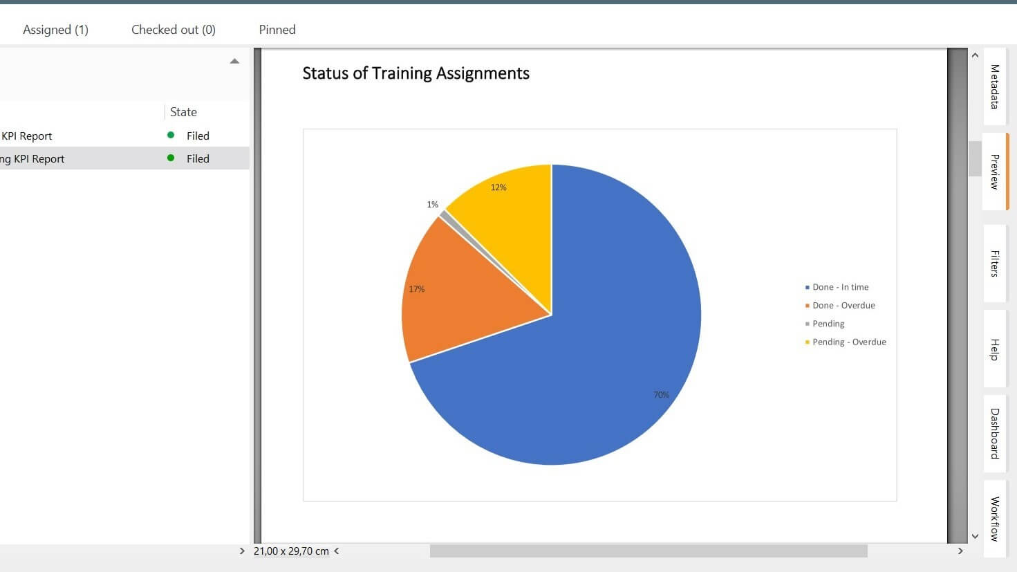 Training KPI Report in SimplerQMS