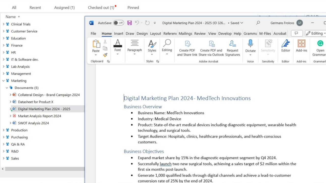 Document Management System for Life Sciences